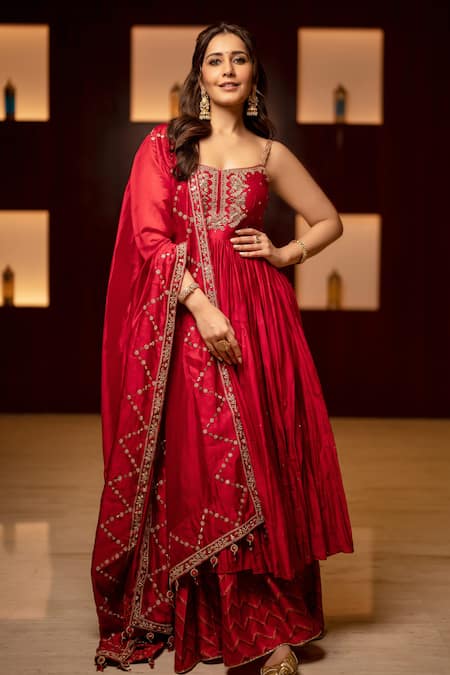 Punit Balana Marodi Yoke Embroidered Anarkali Gharara Set