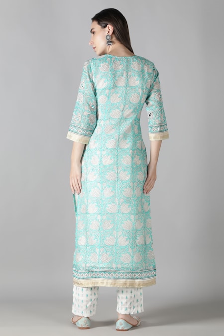 Sheeshakari Mirror Embroidered Kurta Pant Set 