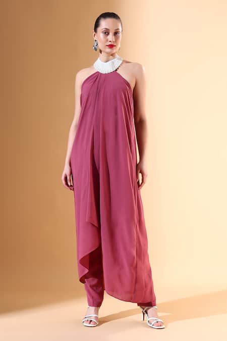 Aakaar X AZA Draped Asymmetric Tunic & Pant Set 