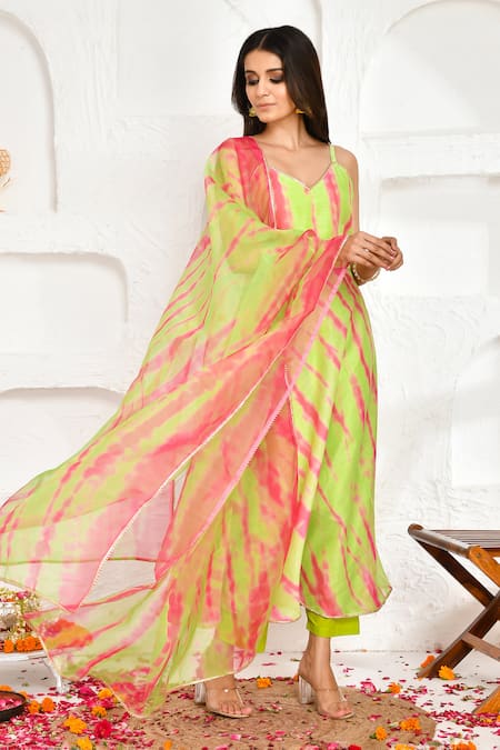 Bannhi By Priyanka Rathore Shibori Print Kurta Palazzo Set 
