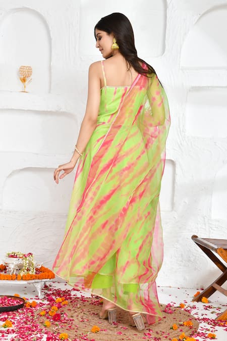 Bannhi By Priyanka Rathore Shibori Print Kurta Palazzo Set 