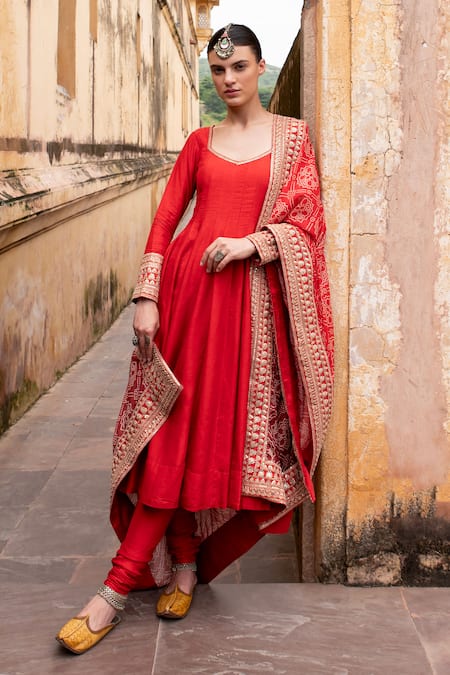 Karaj Jaipur Marodi Embroidered Anarkali Set 