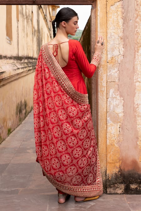 Karaj Jaipur Marodi Embroidered Anarkali Set 
