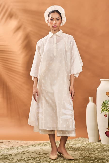 Masaba Trellis Palm Khadi Print Kaftan Set 
