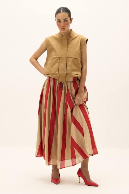 Kharakapas Soline Cotton Jacket With Skirt 