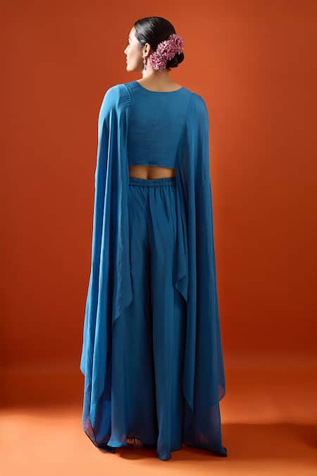 Samyukta Singhania Floral Embroidered Blouse & Palazzo Set 