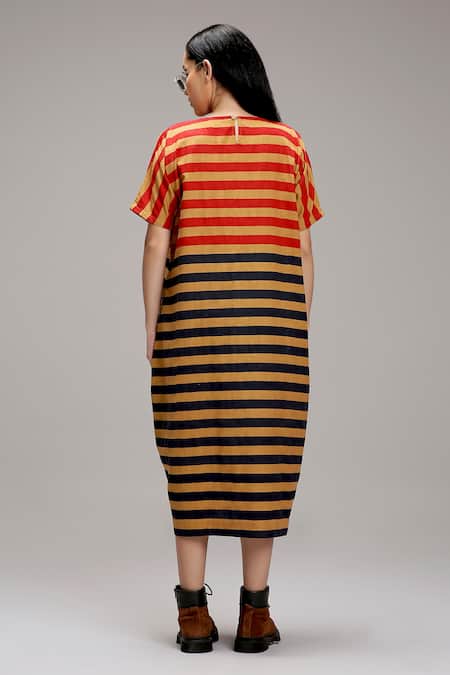 MATI Striped Cotton Midi Dress 