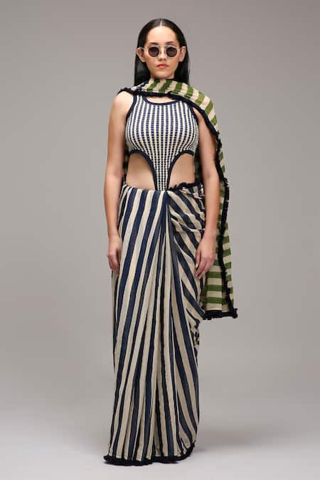 MATI Striped Cotton Saree 