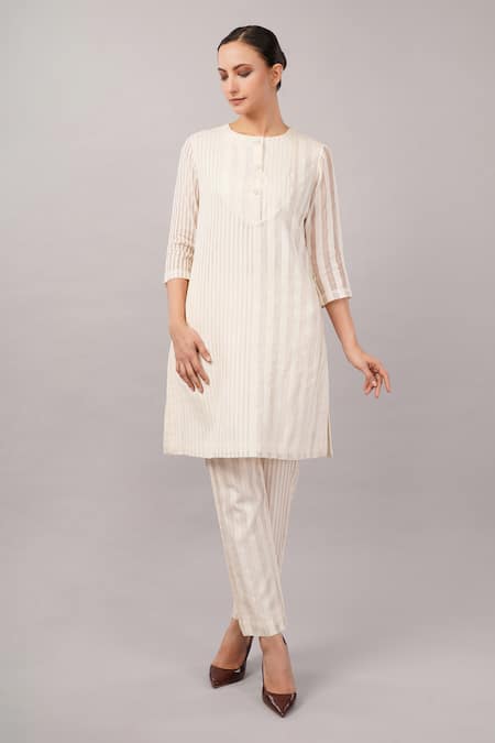 Abraham And Thakore Maheswari Stripe Dress 