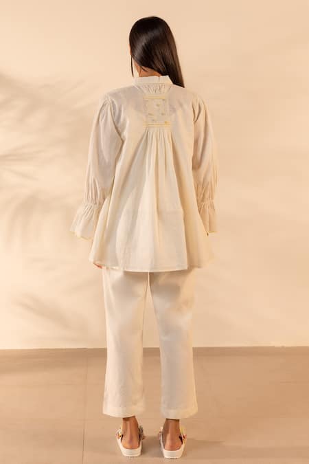 OurDve Zesty Smocked Cotton Top 