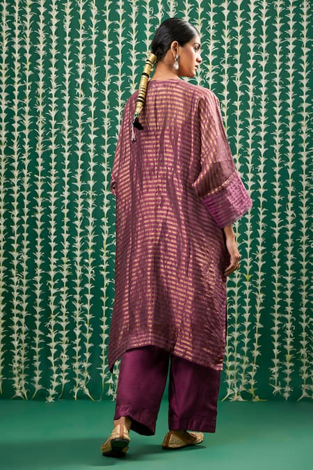 Cupid Cotton Dhana Striped Pattern Kaftan Kurta & Pant Set 