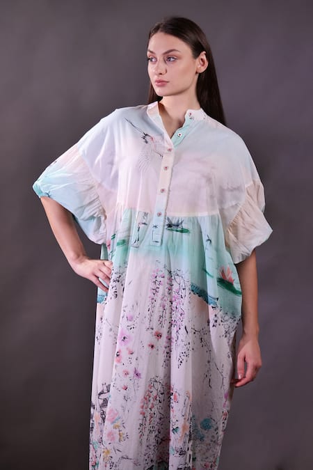 Rahul Singh Printed Organic Cotton Midi Dress 