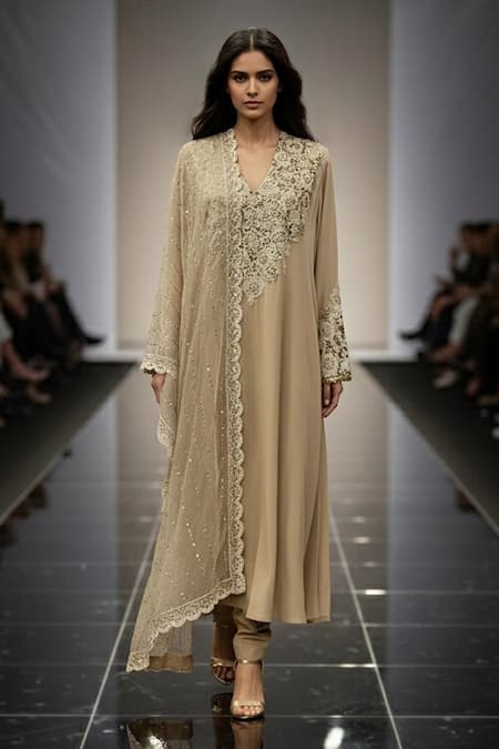 Nikita Mhaisalkar Baroque Hand Work Kurta Salwar Set