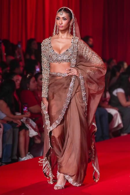 Itrh Varnika Organza Silk Saree With Blouse 