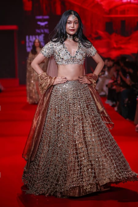 Itrh Tarakini Jaal Tissue Lehenga Set 