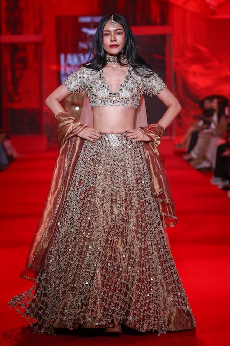 Itrh Tarakini Jaal Tissue Lehenga Set 