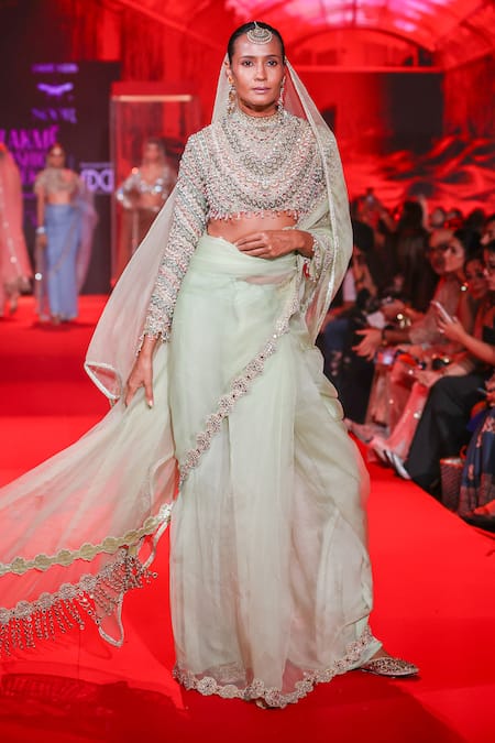 Itrh Amodini Saree With Jewelled Work Blouse 