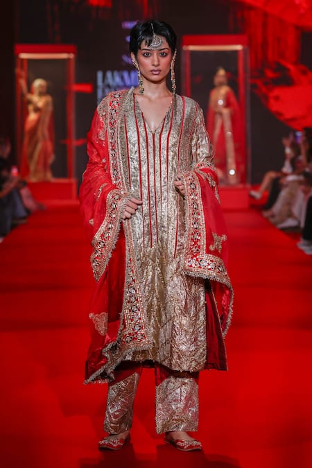 Itrh Suvarna Gota Work Kurta Pant Set 